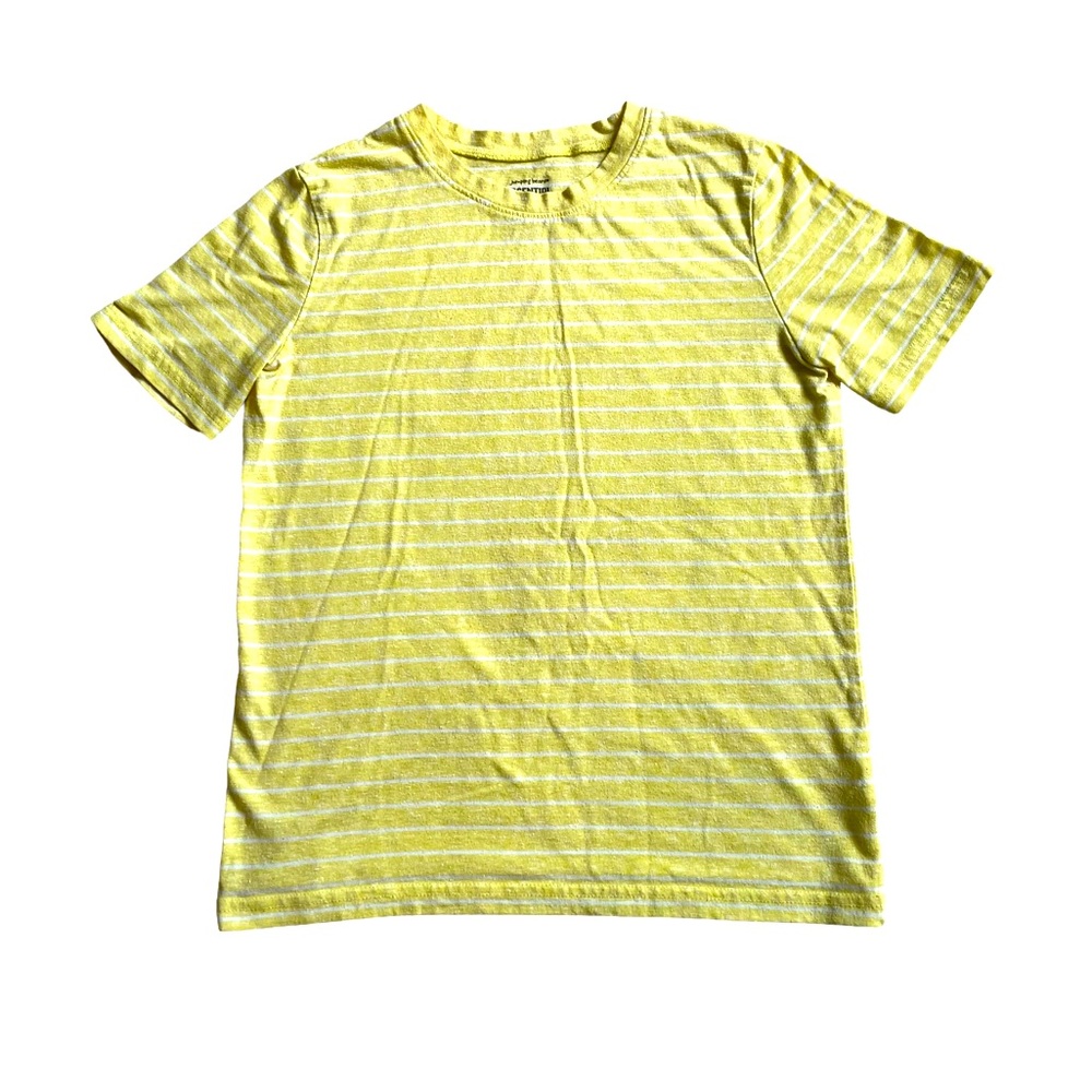 Jumping Beans T-Shirt, Light Yellow with White Stripes, Size 8